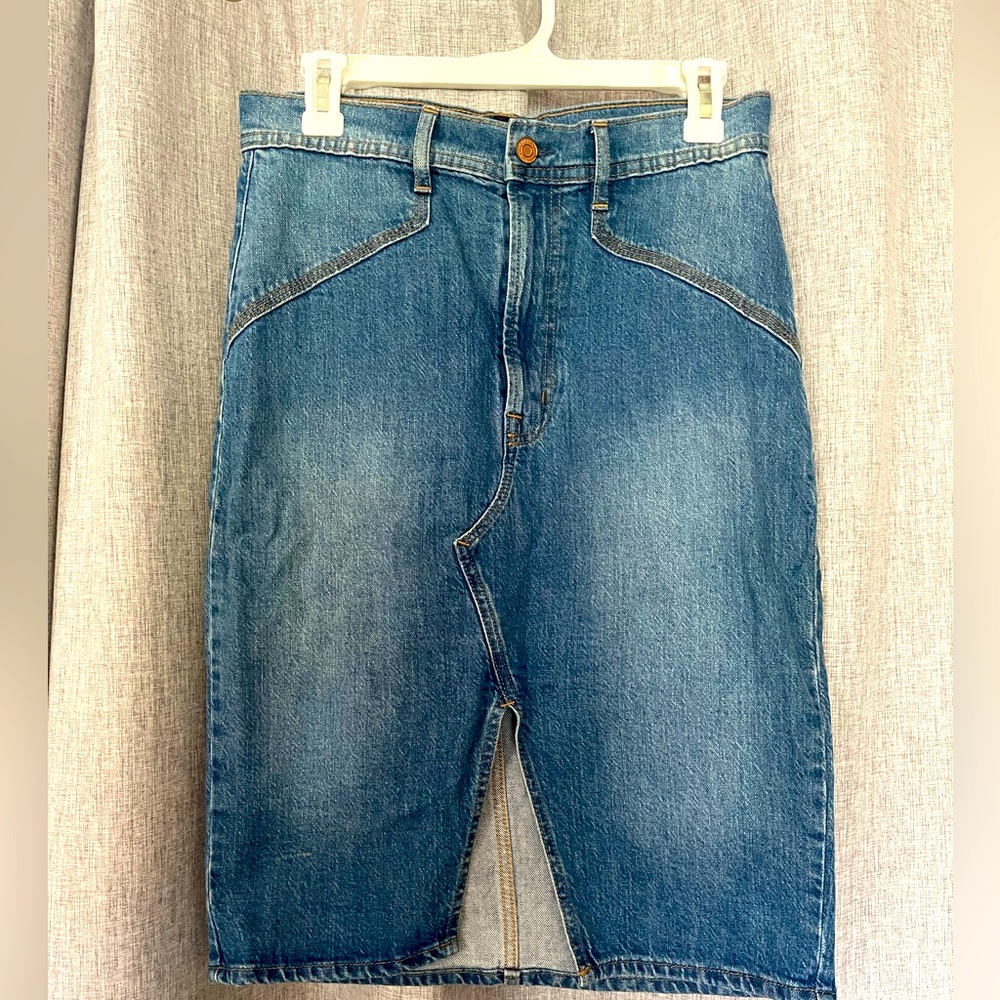 Gap Denim knee length high waisted skirt